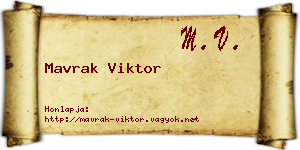 Mavrak Viktor névjegykártya